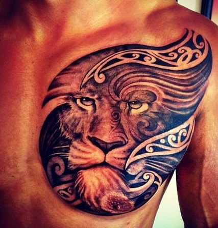 chest-tattoos-lion