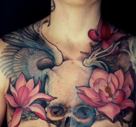 chest-tattoos-women-skull