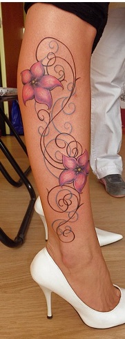 leg-tattoos-flowers-pink