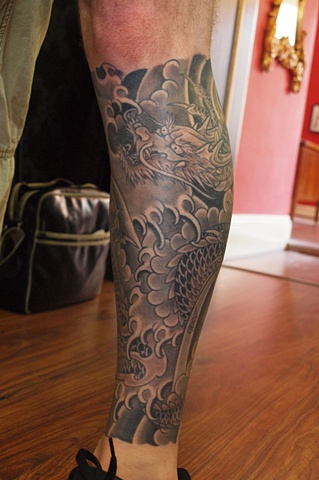 leg-tattoos-japanese-calf