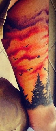 leg-tattoos-men-sunset