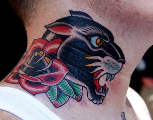 neck-tattoos-oldschool-panther