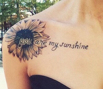 shoulder-tattoos-sunflower
