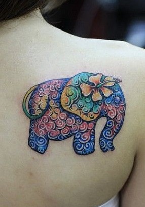 shoulder-tattoos-women-elephant