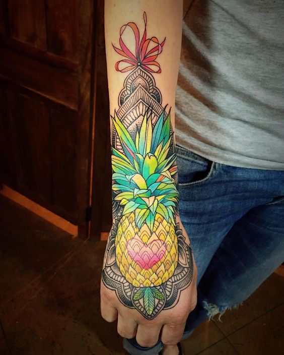 Pineapple Tattoo by Katie Shocrylas 