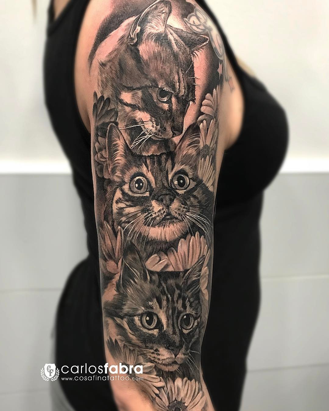 40 Incredible Realistic Cat Tattoos That Are Trending  Cat tattoo Cat  portrait tattoos Cat outline tattoo