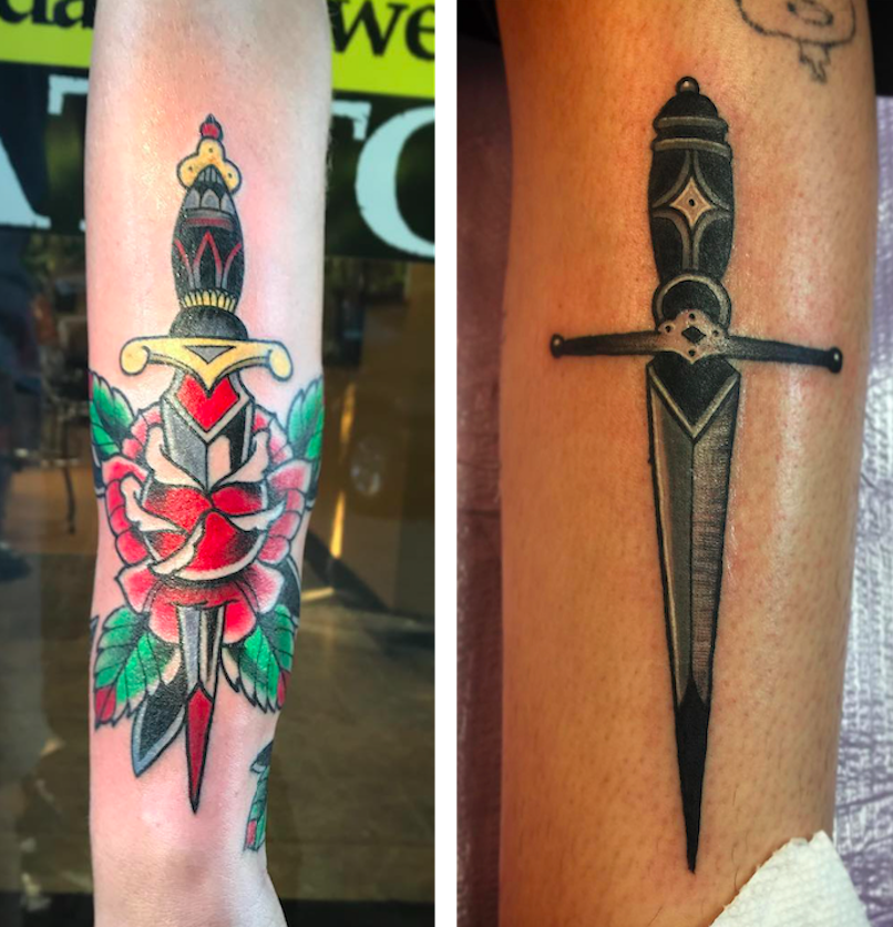 Dagger Tattoos by Mike DiCicco