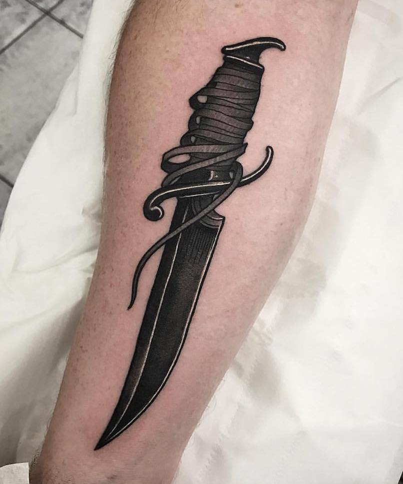 Dagger tattoo by Jason James Smith