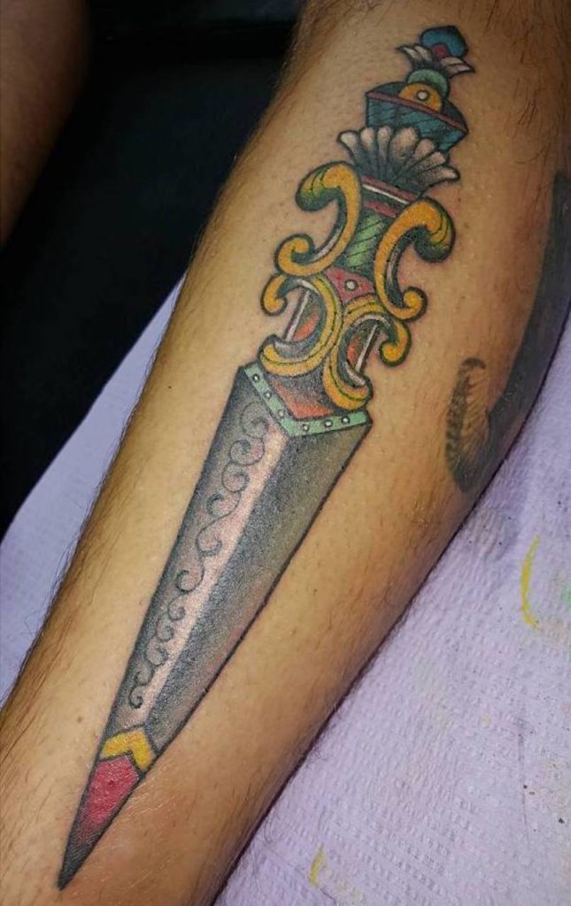 Dagger tattoo by Greg Risner
