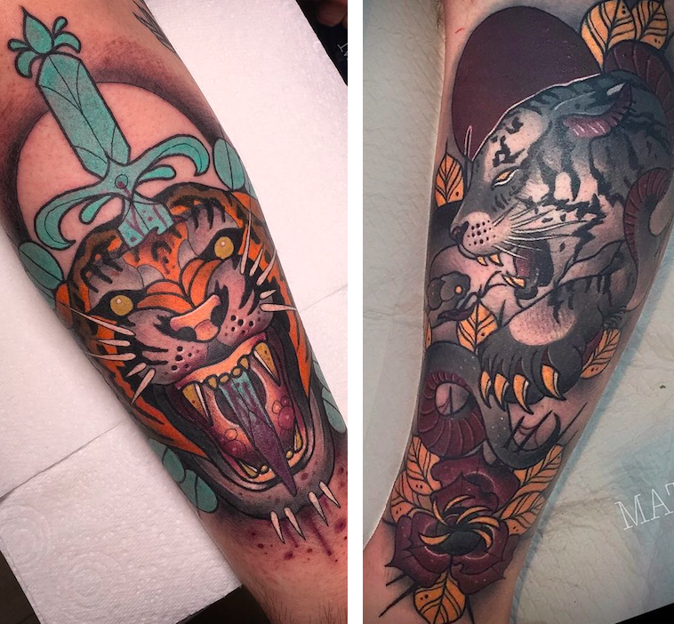 Matt Curzon tiger tattoos