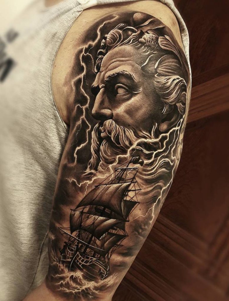 Poseidon tattoo by Samuraii Standoff
