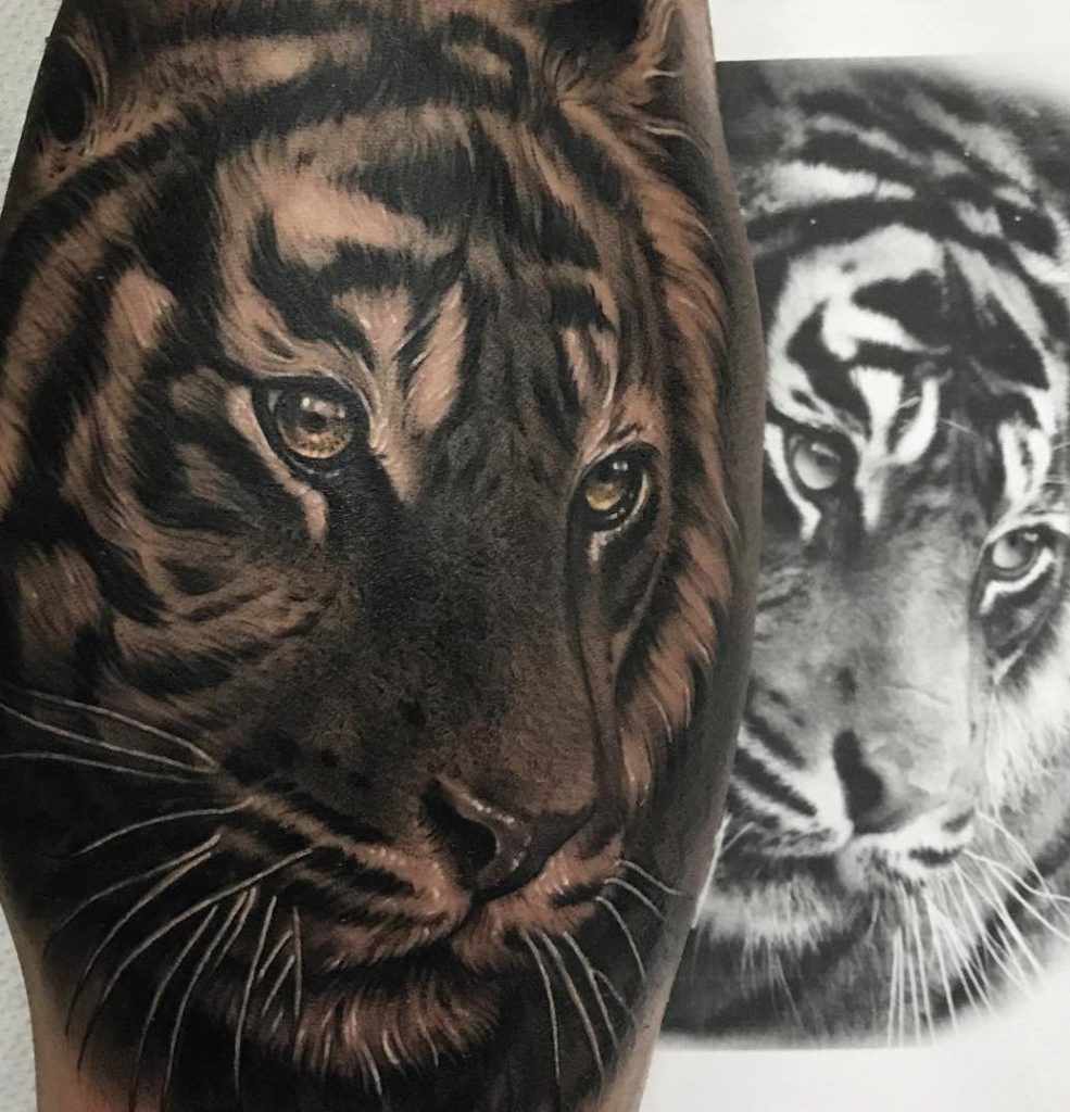 Tiger tattoo by Juande Gambin