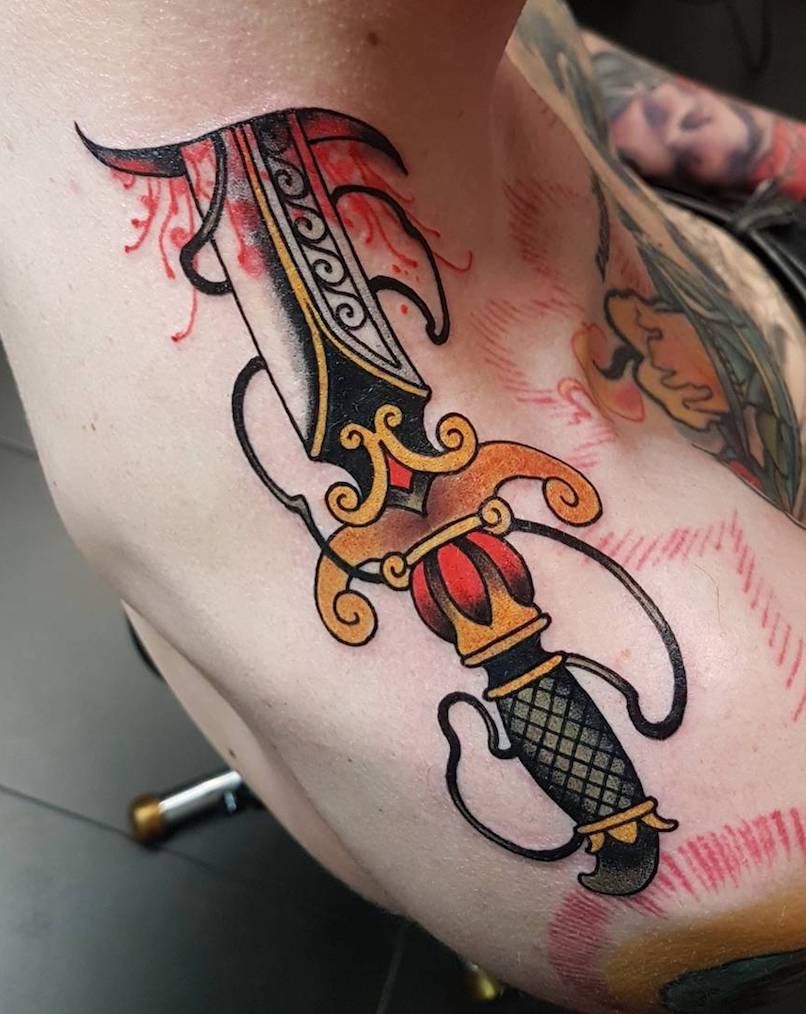 Victor Kludge dagger tattoo