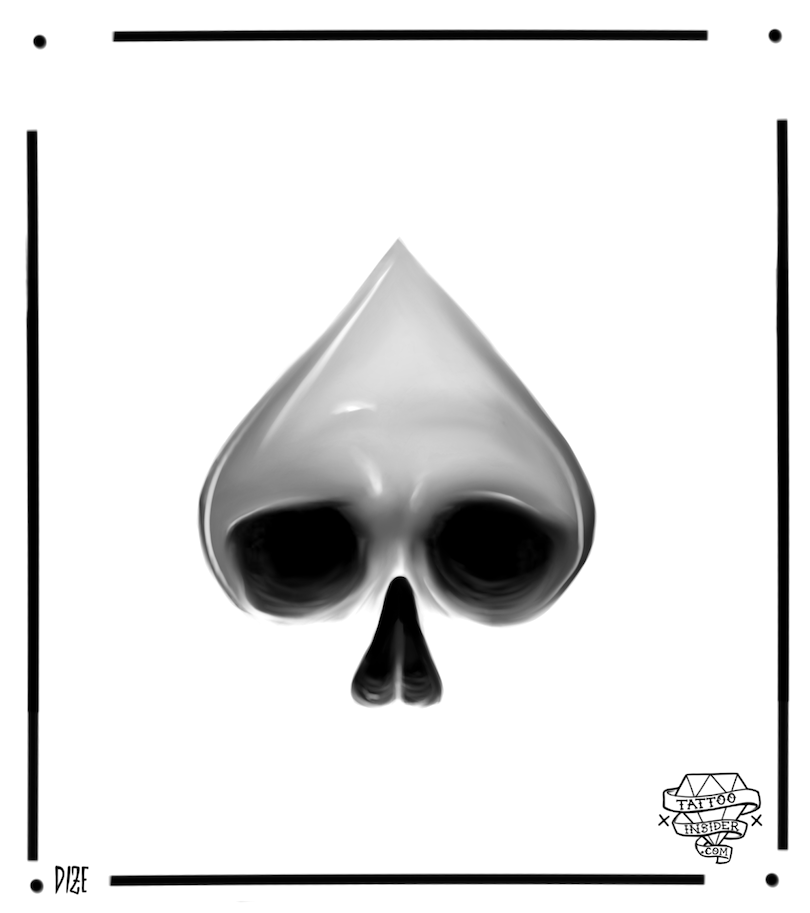 Ace of Spades Skull Tattoo Design