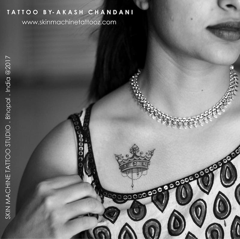 Akash Chandani Crown Tattoo