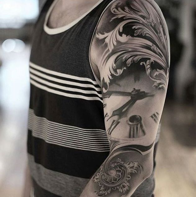 Clock Tattoo by Charles Saucier