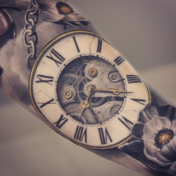 Clock Tattoo by Darwin Enriquez