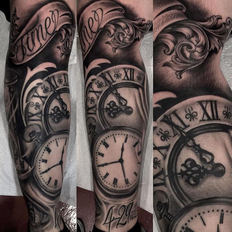 Clock Tattoo by Ebone Capone