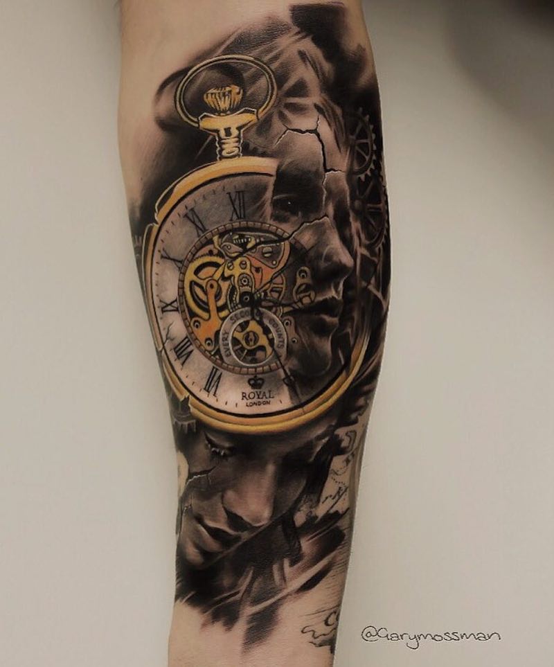 Clock Tattoo by Gary Mossman