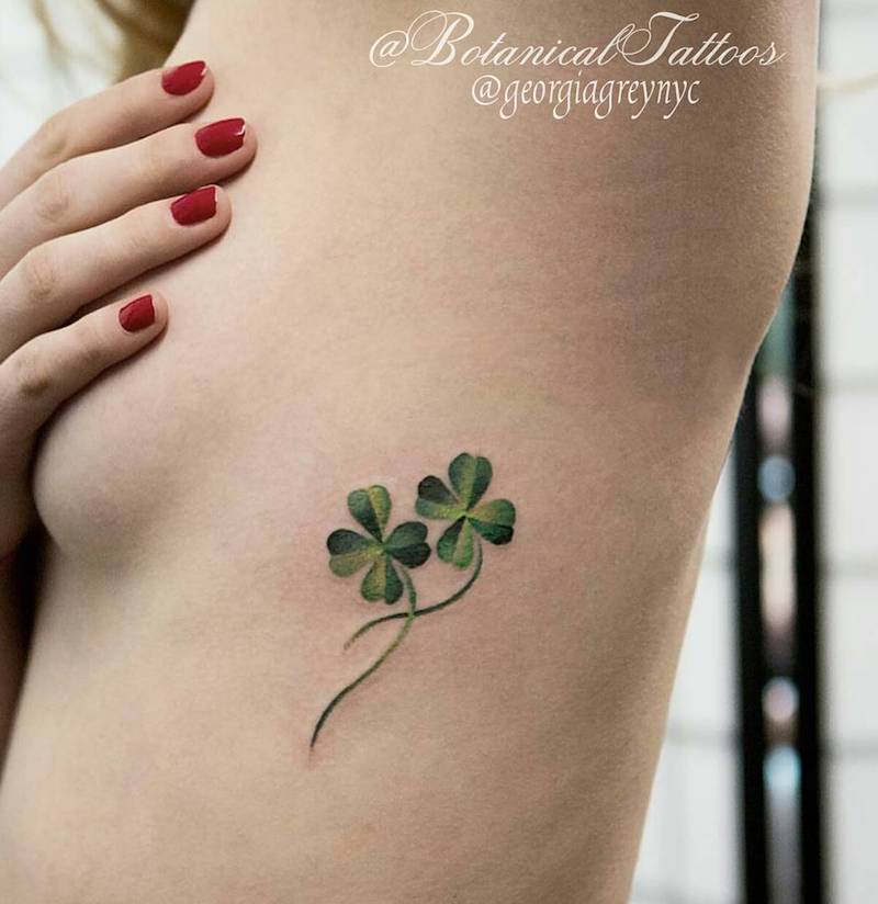 Four Leaf Clover Lucky Tattoo Georgia Grey