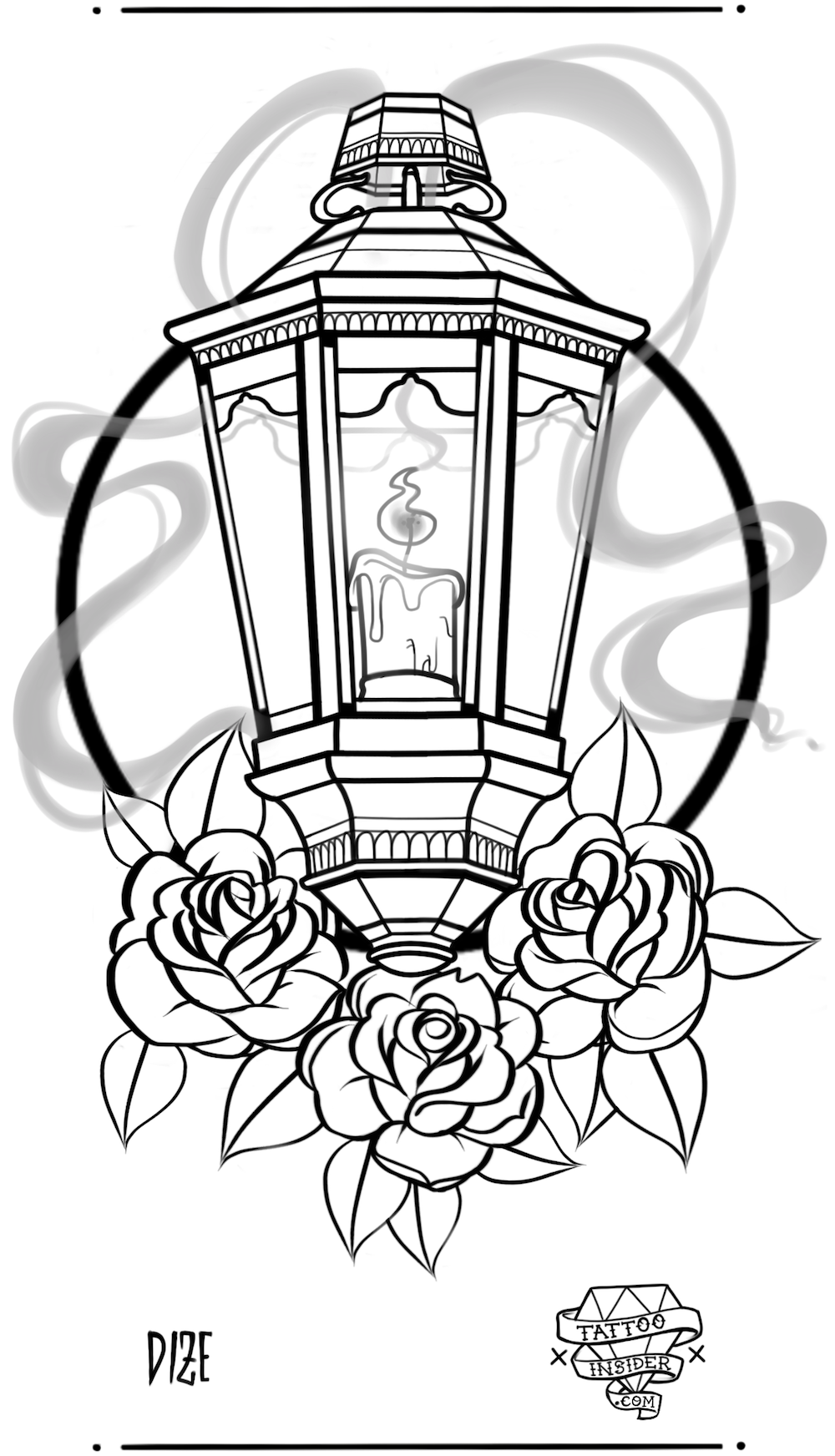 Lantern Tattoo Design