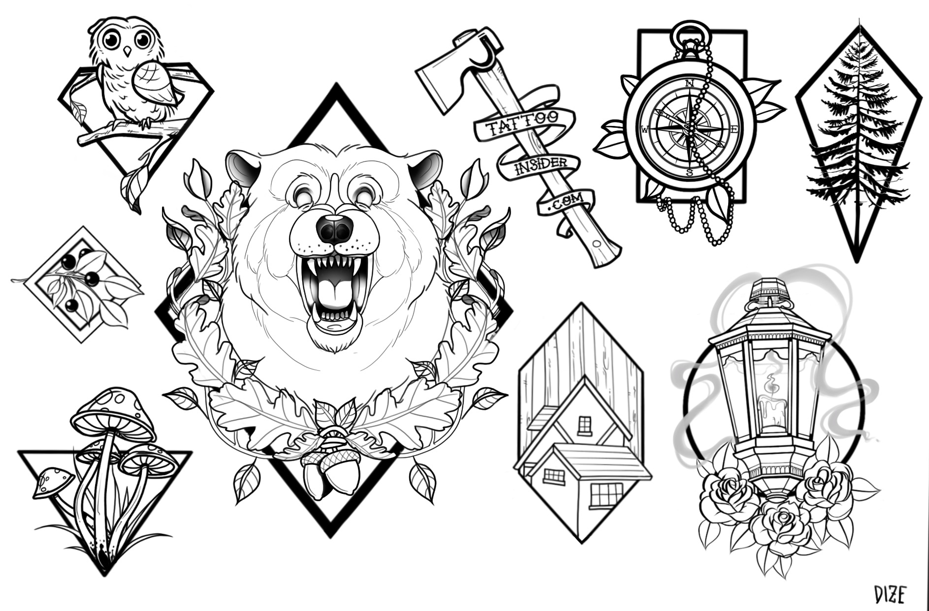 Small Wolf Dreamcatcher Tattoo Designs - wide 1