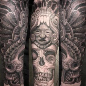 Forearm Aztec Tattoo by Antonio Mejia