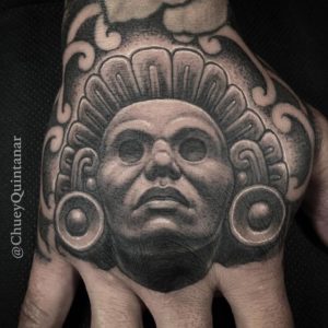 Hand Aztec Tattoo by Chuey Quintanar