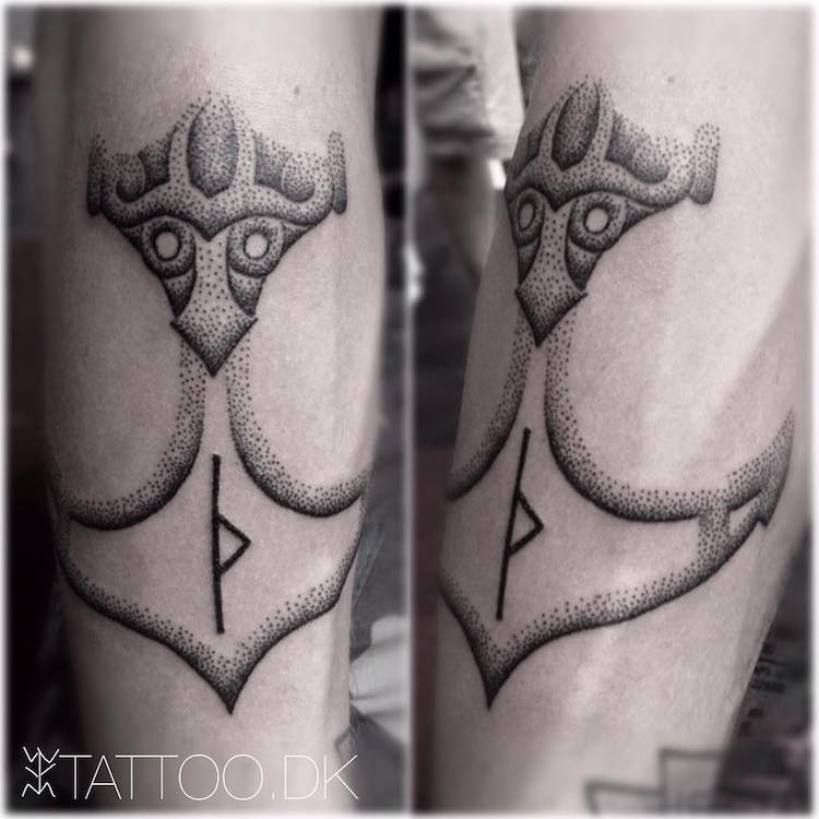 Tattoo uploaded by FamousTattooSheffield • Thor's Hammer - done at  Frankfurt Tattoo Convention • Tattoodo
