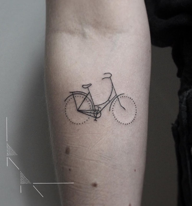 Bicycle Small Tattoo by Rachael Ainsworth