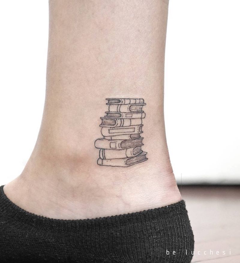 Books Small Tattoo by Be Lucchesi