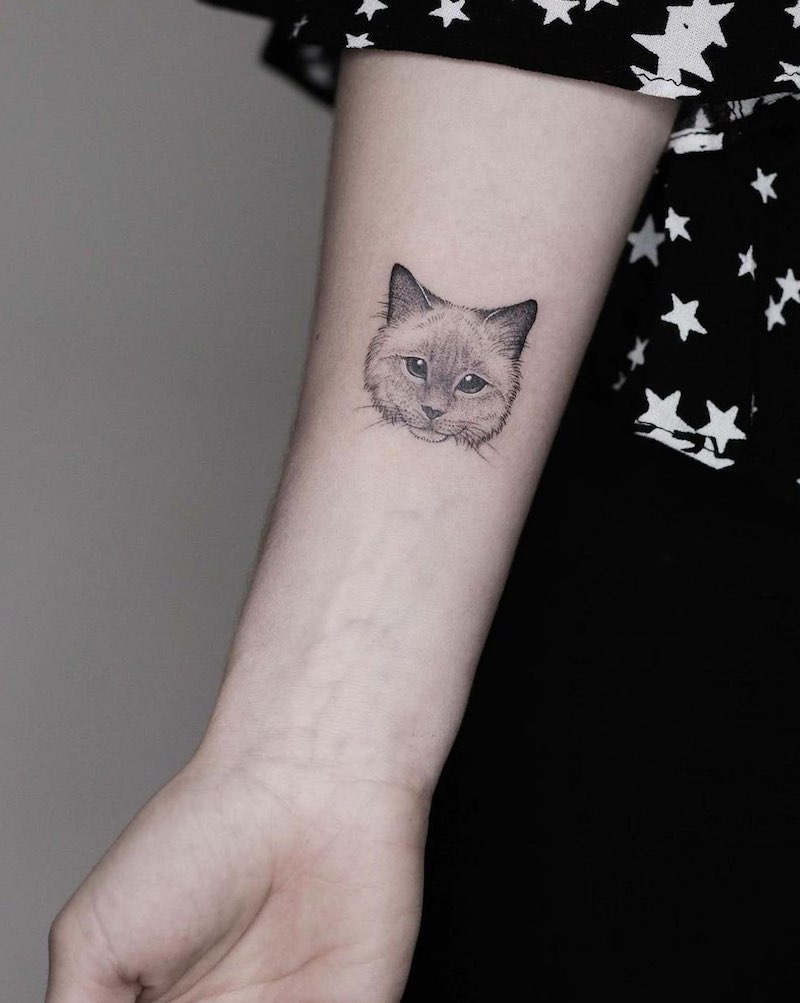 Cat Small Tattoo by Minnie