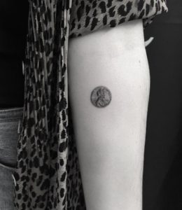 Coin Small Tattoo by Evan Tattoo