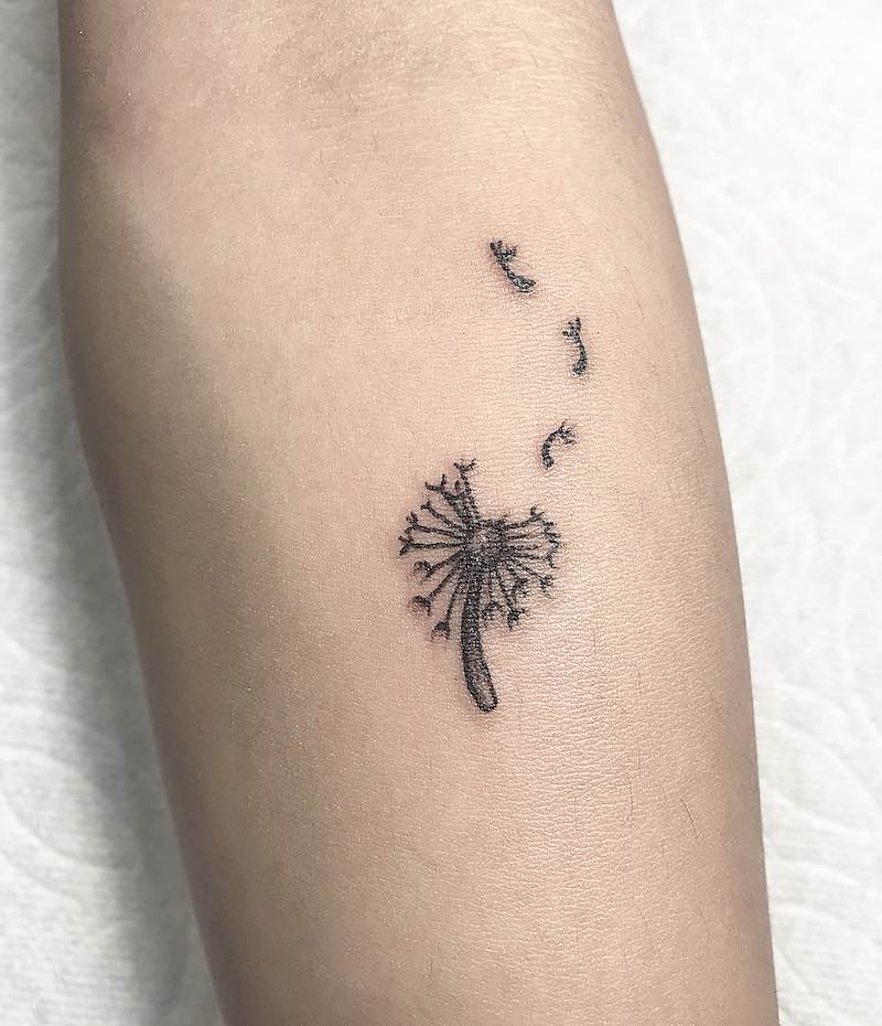 Dandelion Small Tattoo by Vince Espinoza
