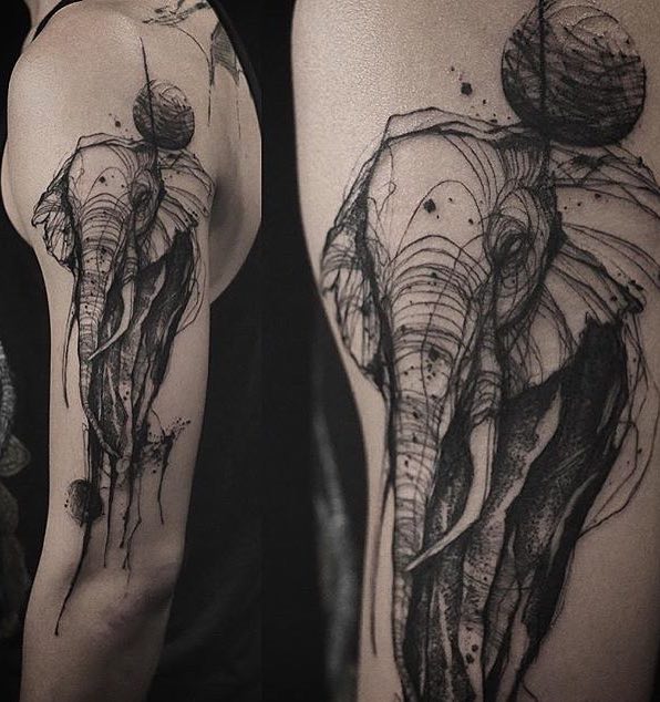 Elephant Tattoo by Tattooer Nadi