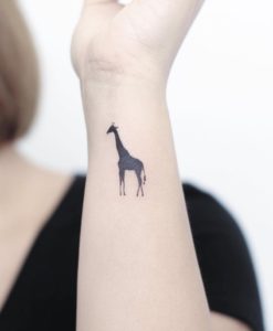 Giraffe Small Tattoo by Hello Tattoo Wing