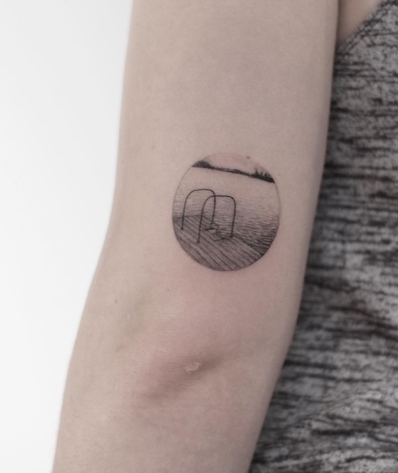 Lake Small Tattoo by Lindsay April