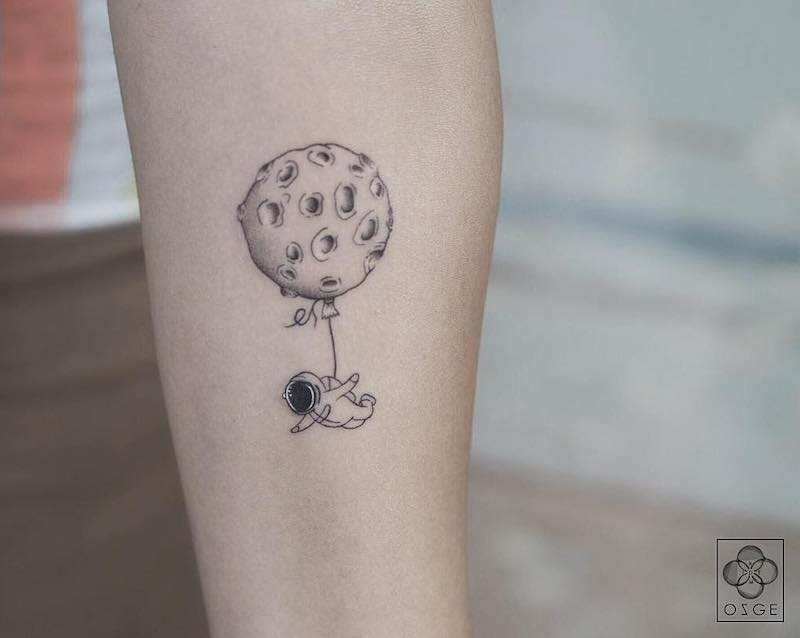 Moon Balloon Small Tattoo by Ozge Demir