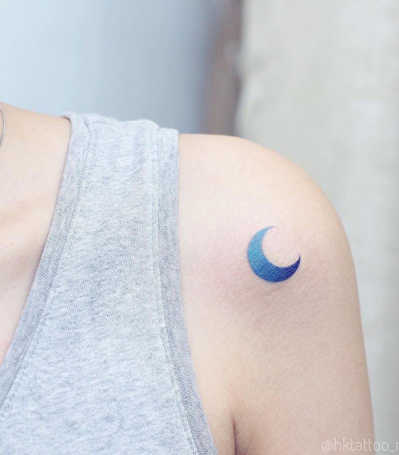 Moon Small Tattoo by Mini Lau