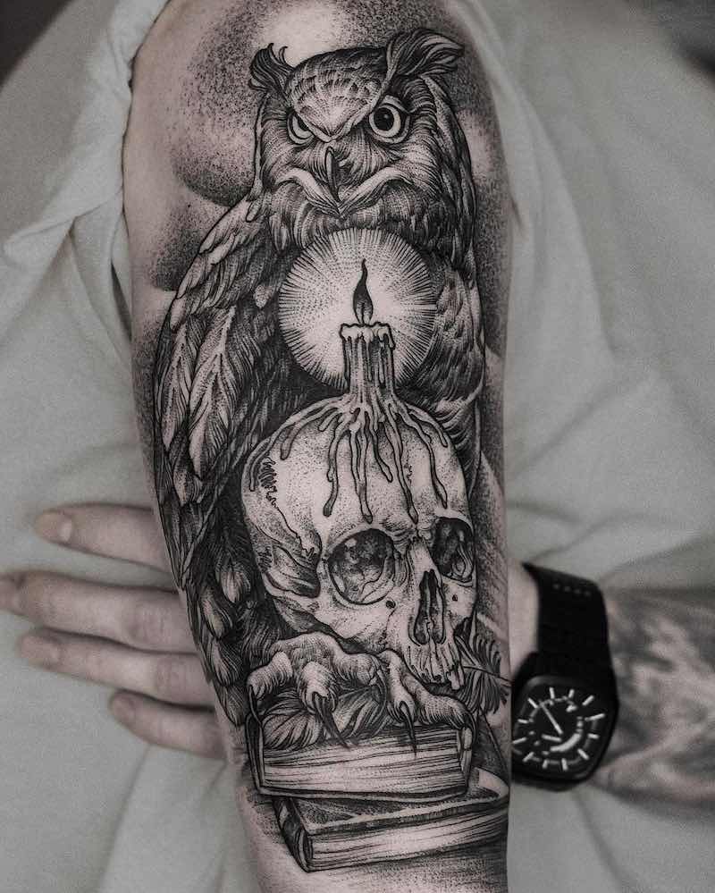 Owl Tattoo by Daniel Baczewski