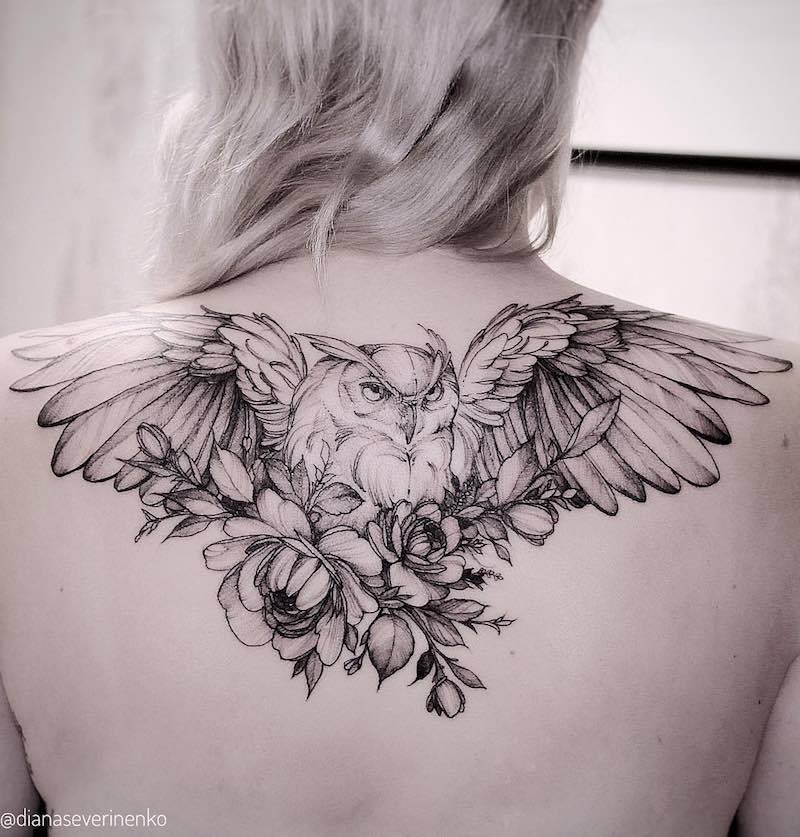 Owl Tattoo by Diana Severinenko