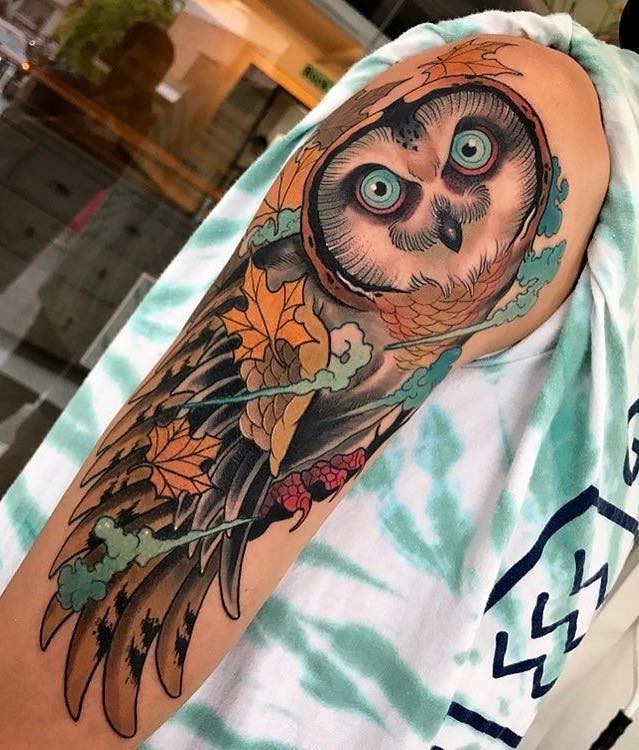 Owl Tattoo by Dyem