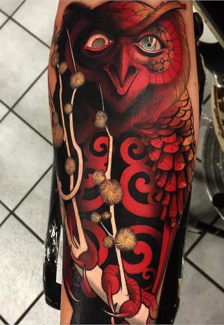 Owl Tattoo by Jacob Wiman