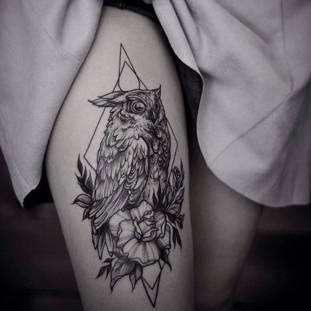 Owl Tattoo by Jeanne Saar