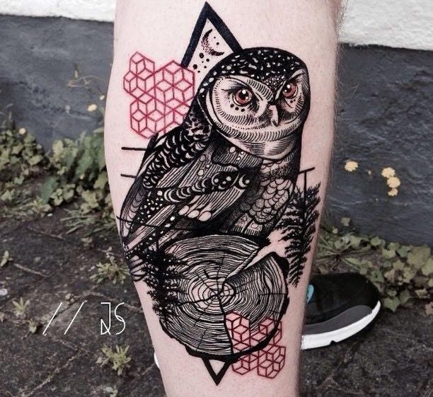 Owl Tattoo by Jessica Svartvit