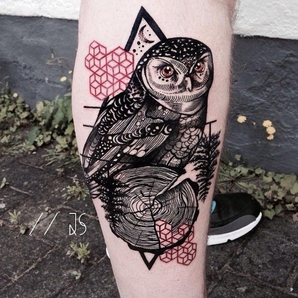 Owl Tattoo by Jessica Svartvit