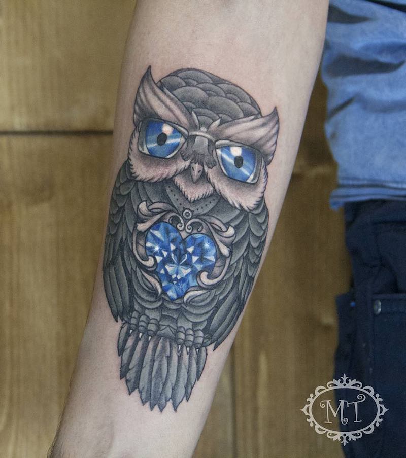 Owl Tattoo by Melek Taştekin