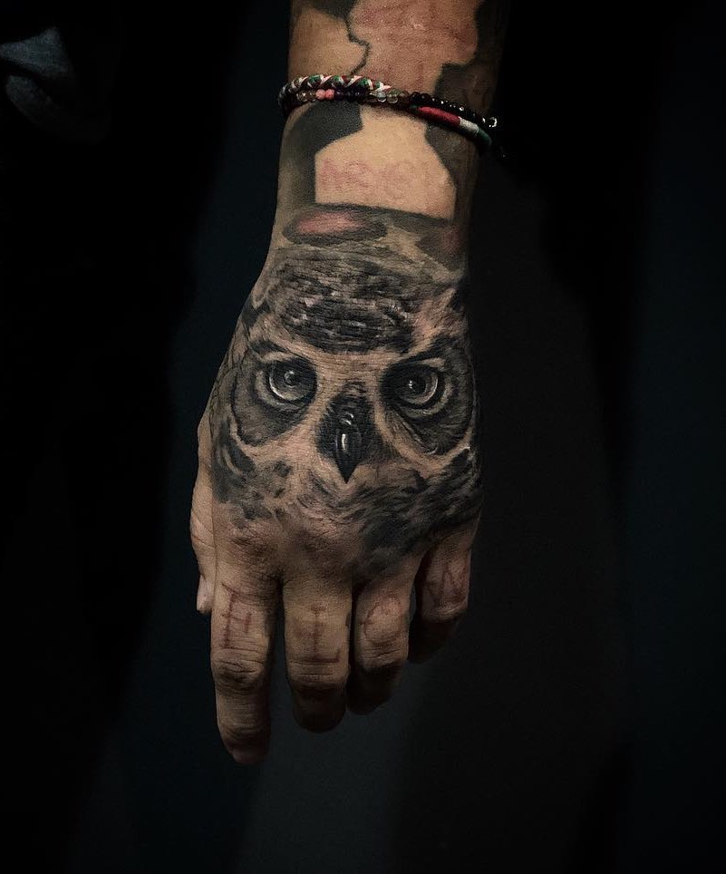 Owl Tattoo by Nathan Cartiel