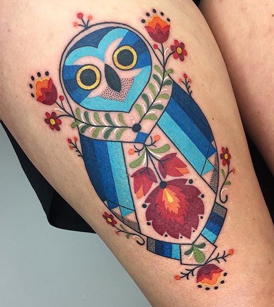 Owl Tattoo by Winston The Whale