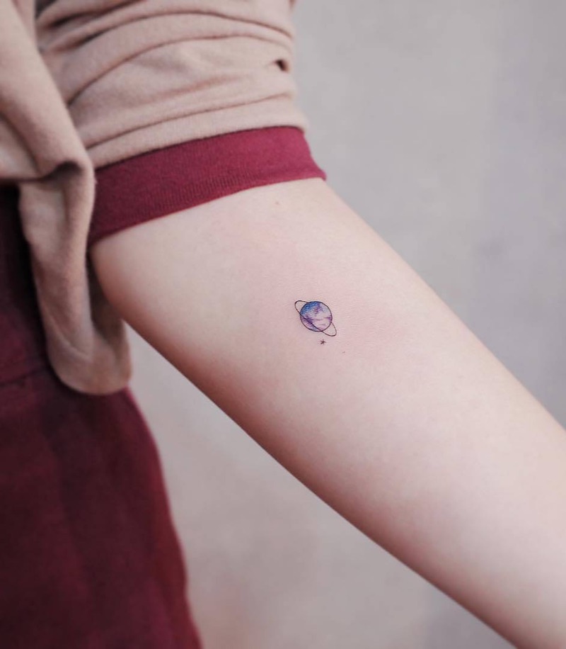 Planet Small Tattoo by Witty Button